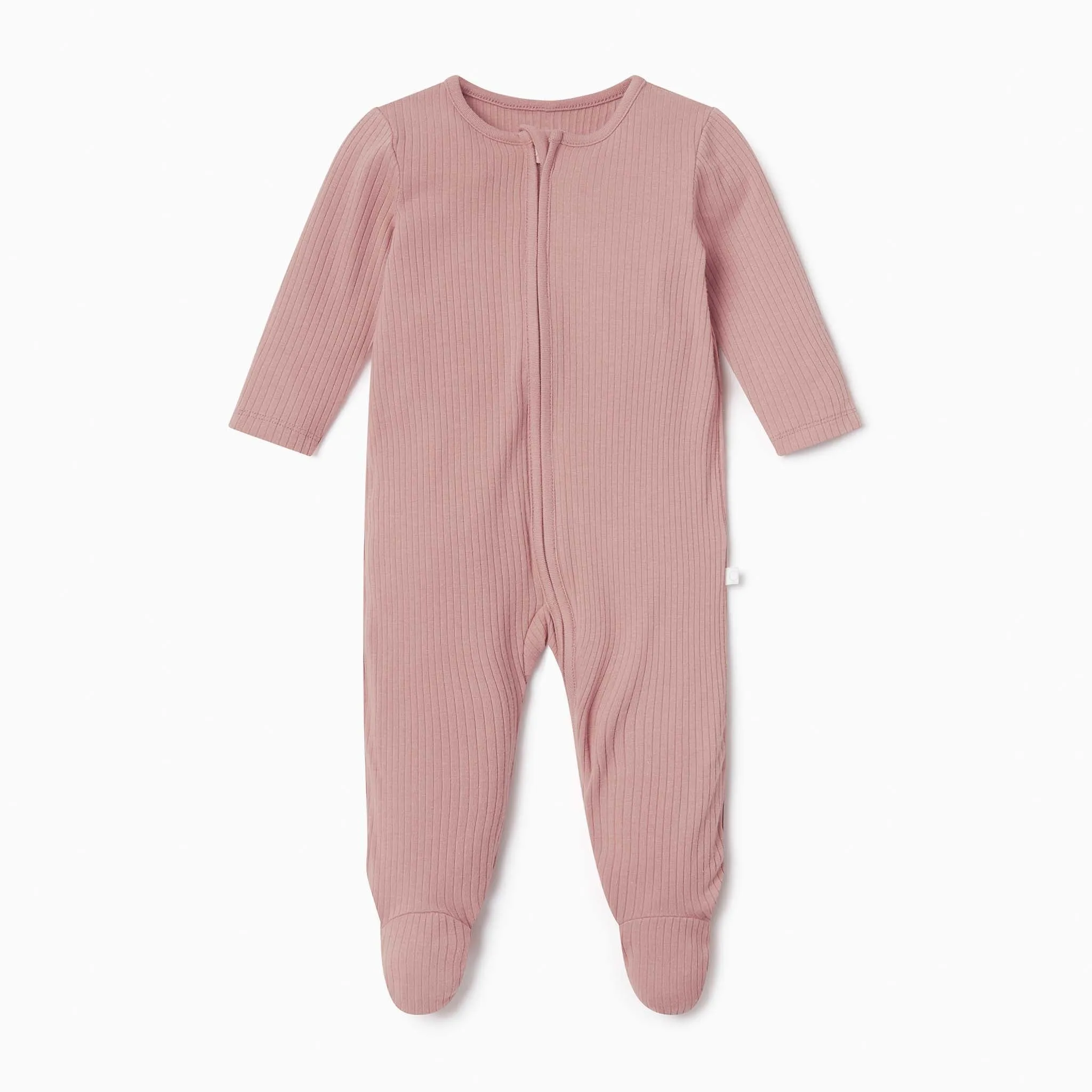 Ribbed Zip-Up Baby Pajamas