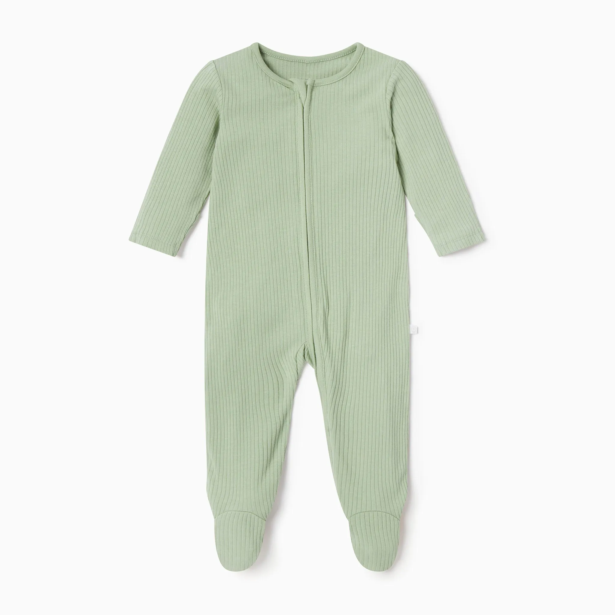 Ribbed Zip-Up Baby Pajamas