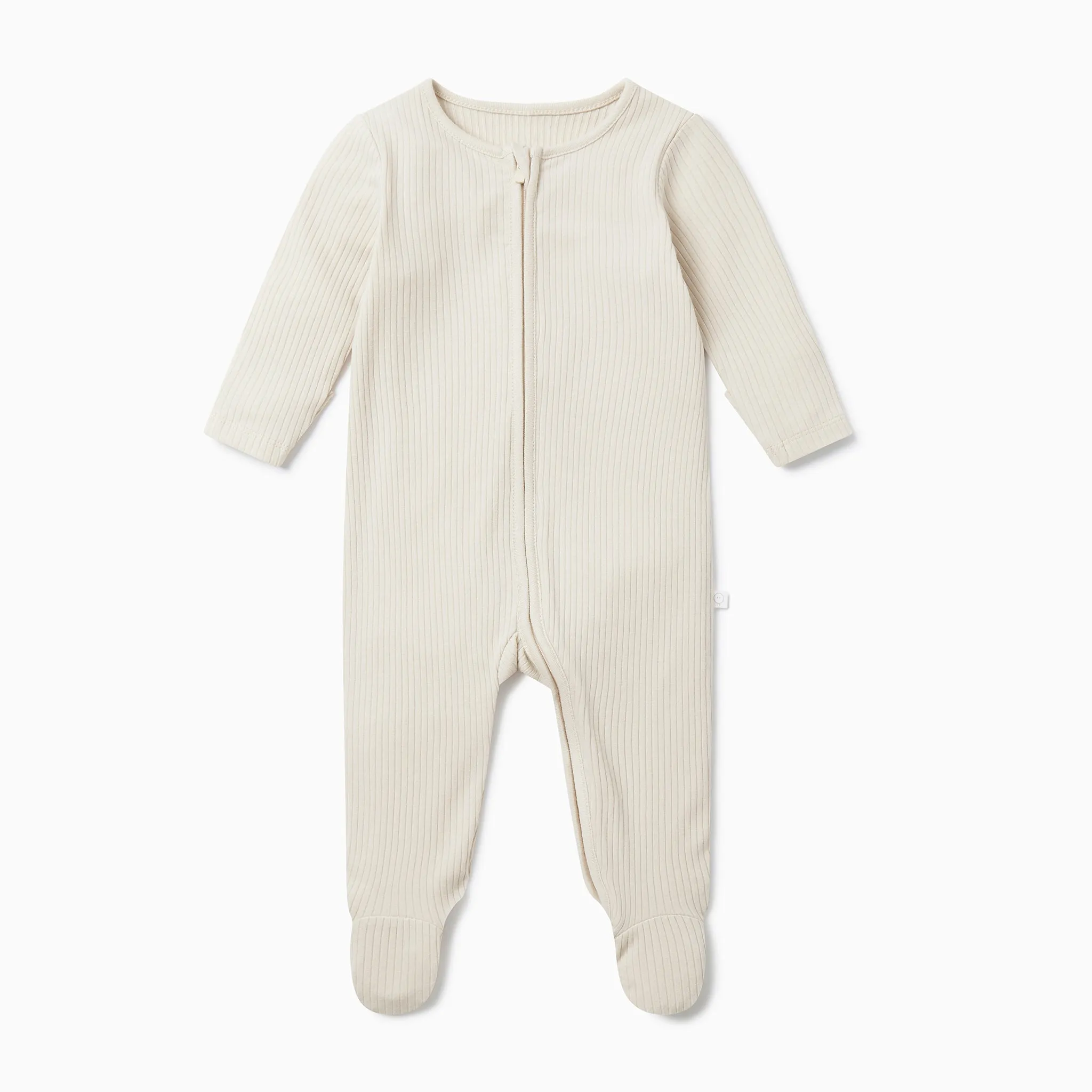 Ribbed Zip-Up Baby Pajamas