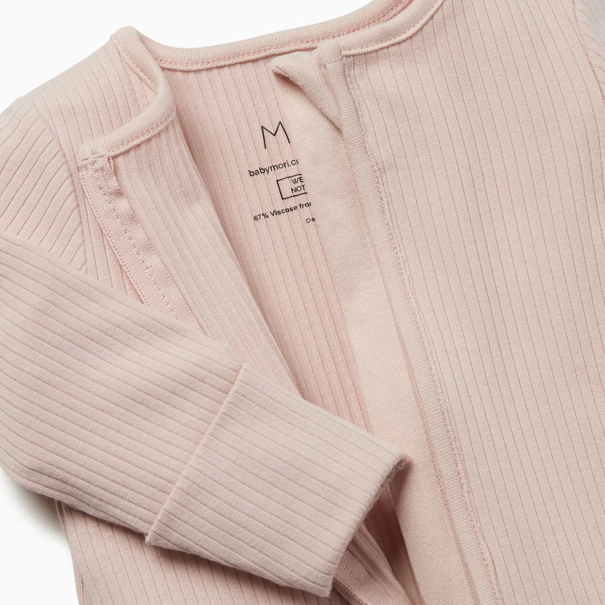 Ribbed Zip-Up Baby Pajamas