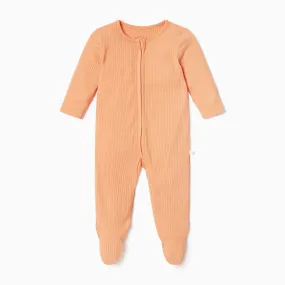 Ribbed Zip-Up Baby Pajamas