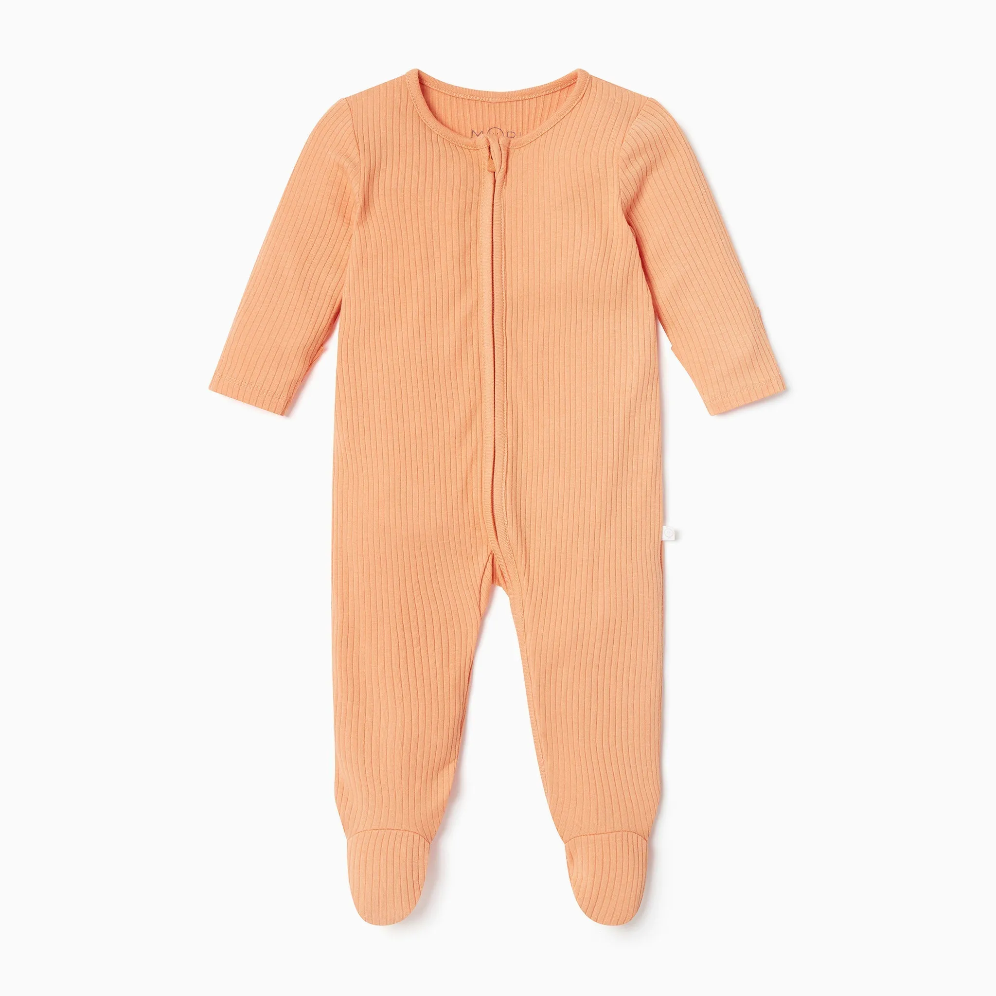 Ribbed Zip-Up Baby Pajamas