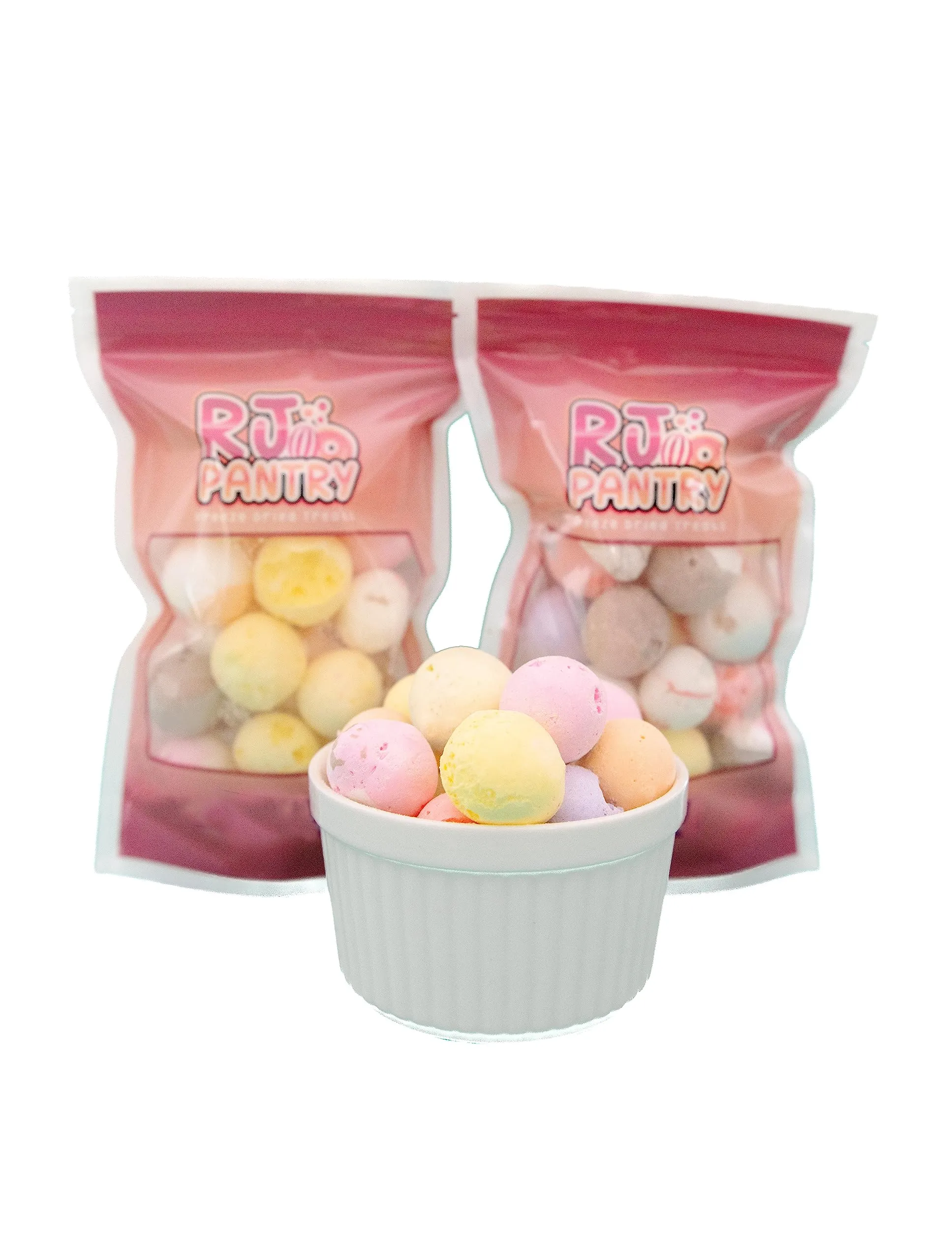 RJ Pantry Freeze-Dried Salt Water Taffy Candy - 1.5 oz Bags - Mix Flavors (2 Pack)