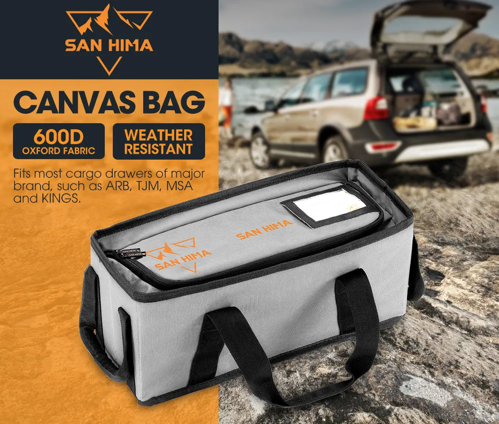 San Hima Tough Canvas Bag Storage Bag Weather Resistant Camping 4WD 40cmx15cmx16cm