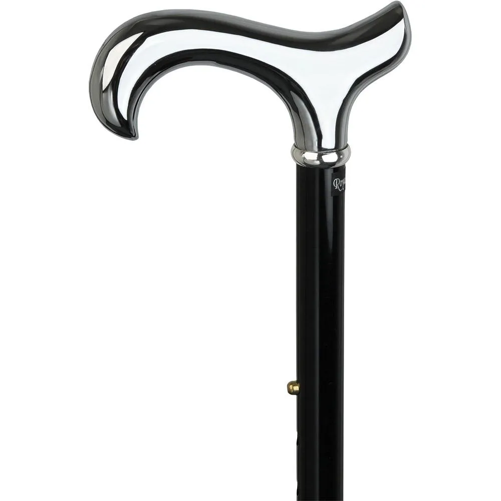 Scratch and Dent Luxury Chrome Derby Cane - Foldable, Adjustable Shaft V3430