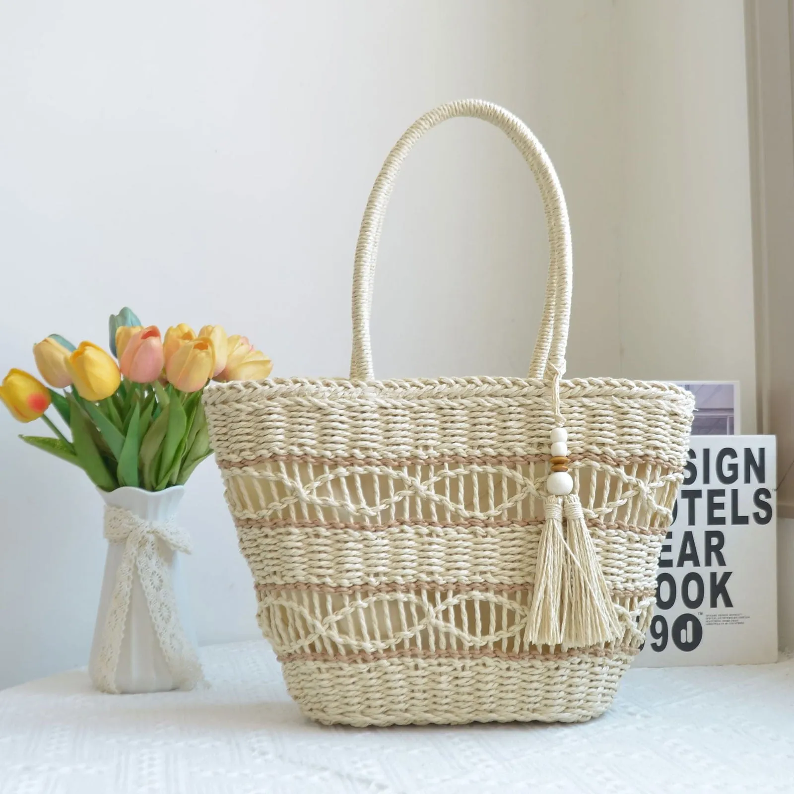 Shell Shape Woven Rattan Handbags