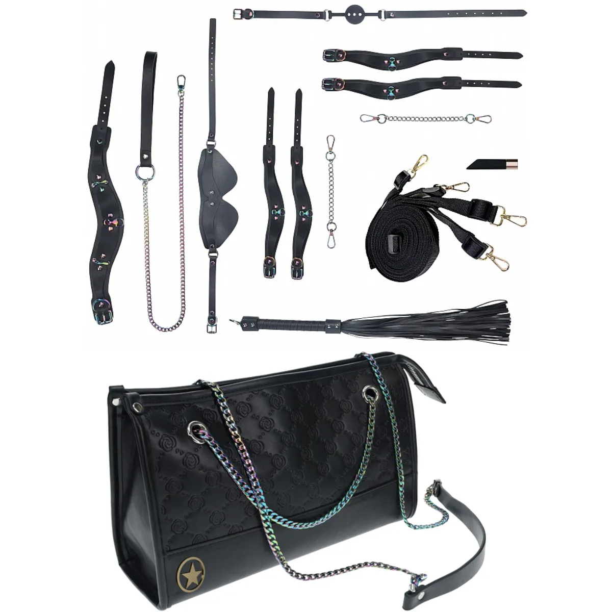 Shots Ouch! Venice Bondage Collection Kit With Bag - Black