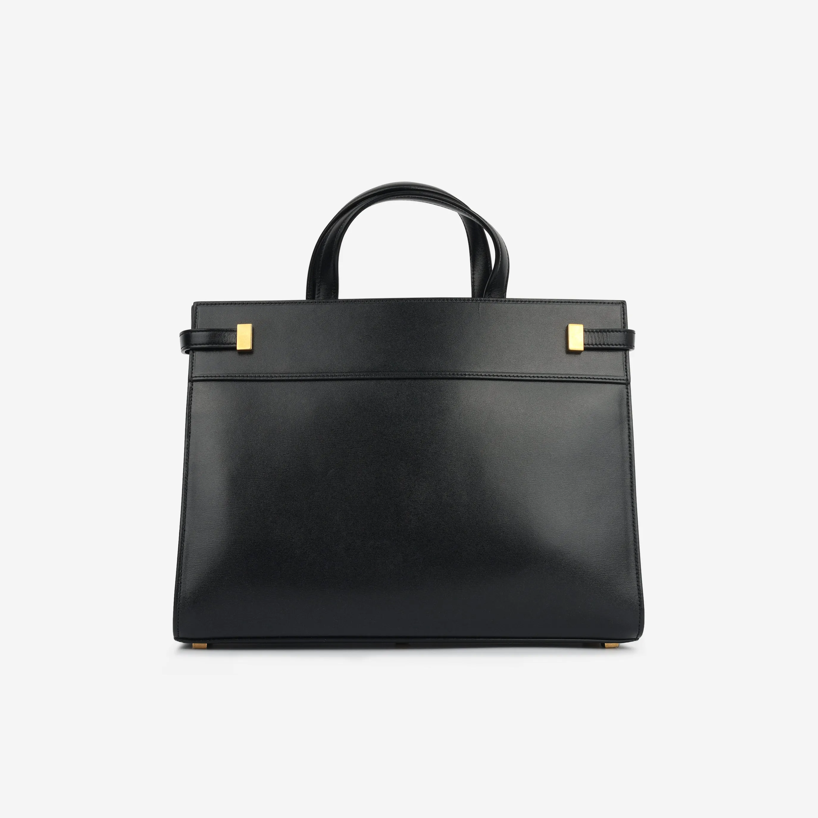 Small Manhattan Shopper - Black Calfskin