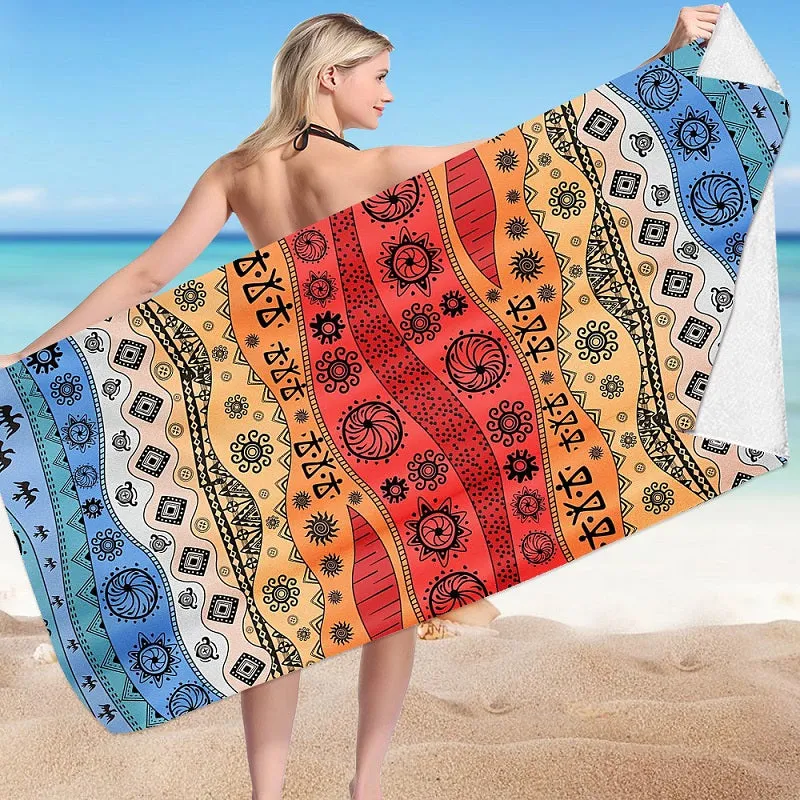 Summer Boho 70x150cm Microfiber Quick Dry Bath Towels