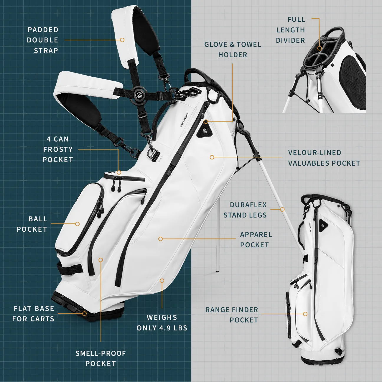 Sunday Golf Ryder S-Class | White Vegan Leather