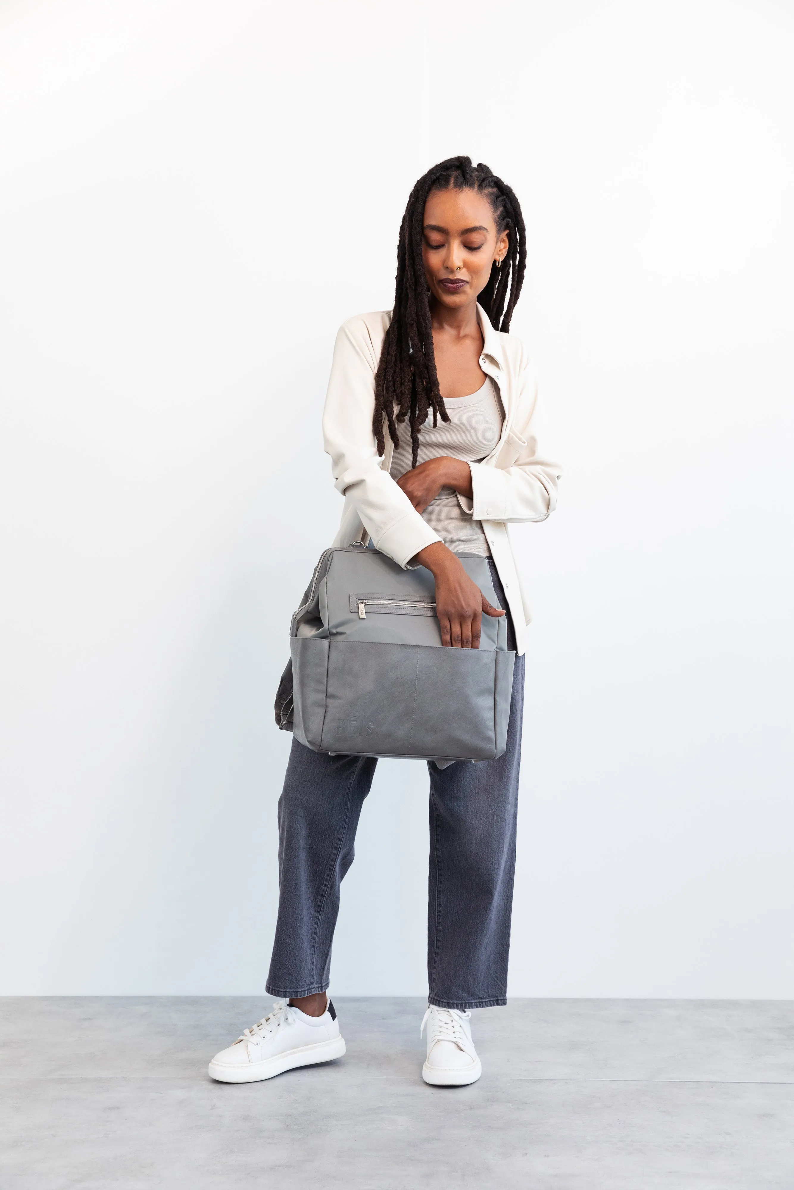 The Backpack Diaper Bag in Grey