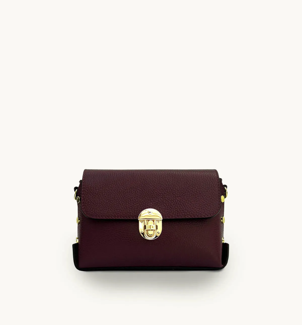 The Bloxsome Port Leather Crossbody Bag With Gold Chain Strap