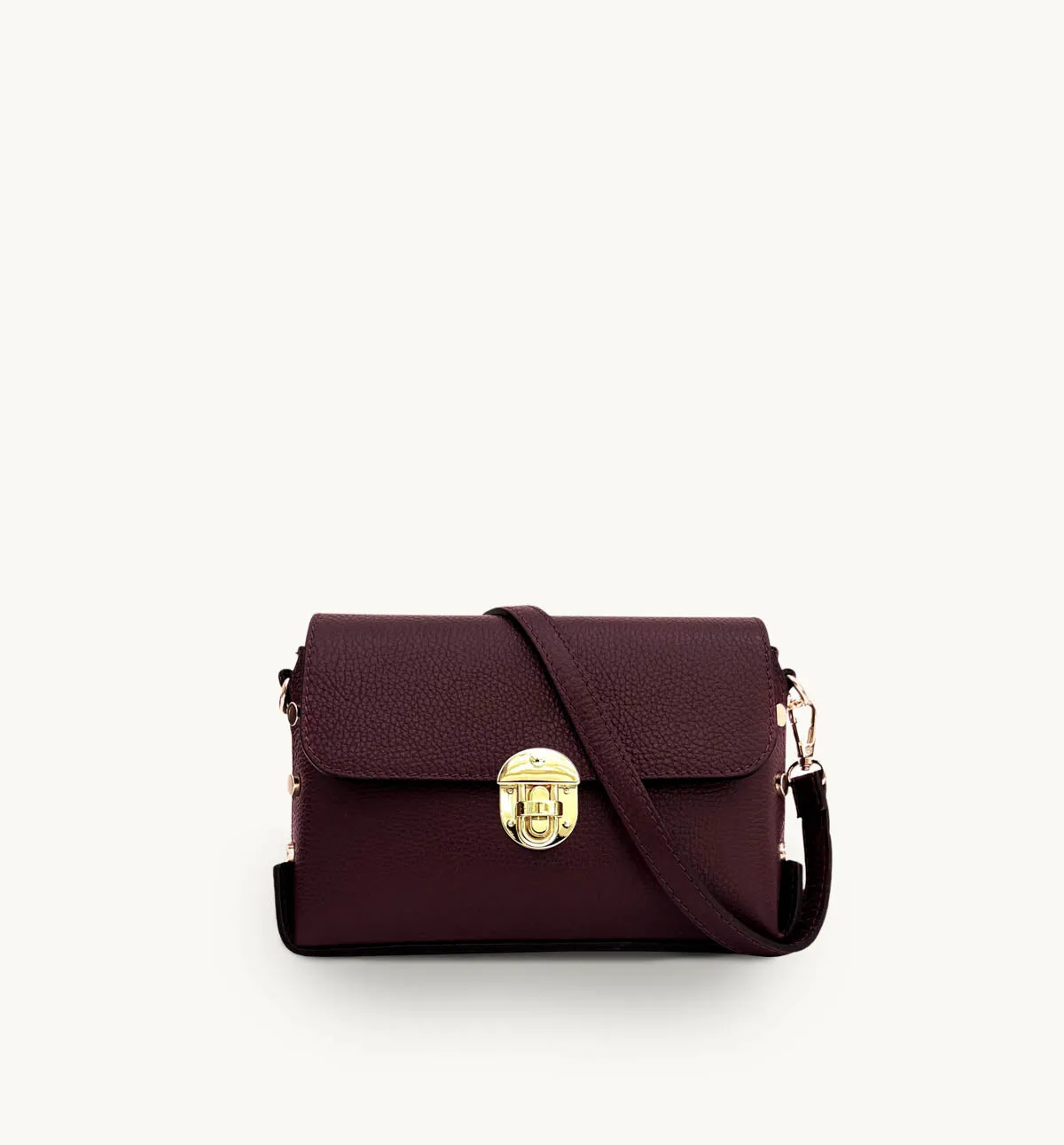 The Bloxsome Port Leather Crossbody Bag With Gold Chain Strap