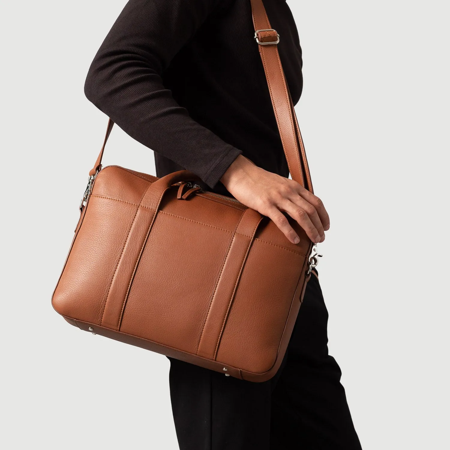 The Captain Brown Leather Briefcase