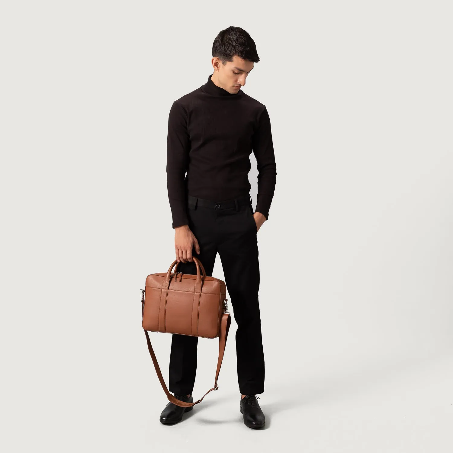 The Captain Brown Leather Briefcase