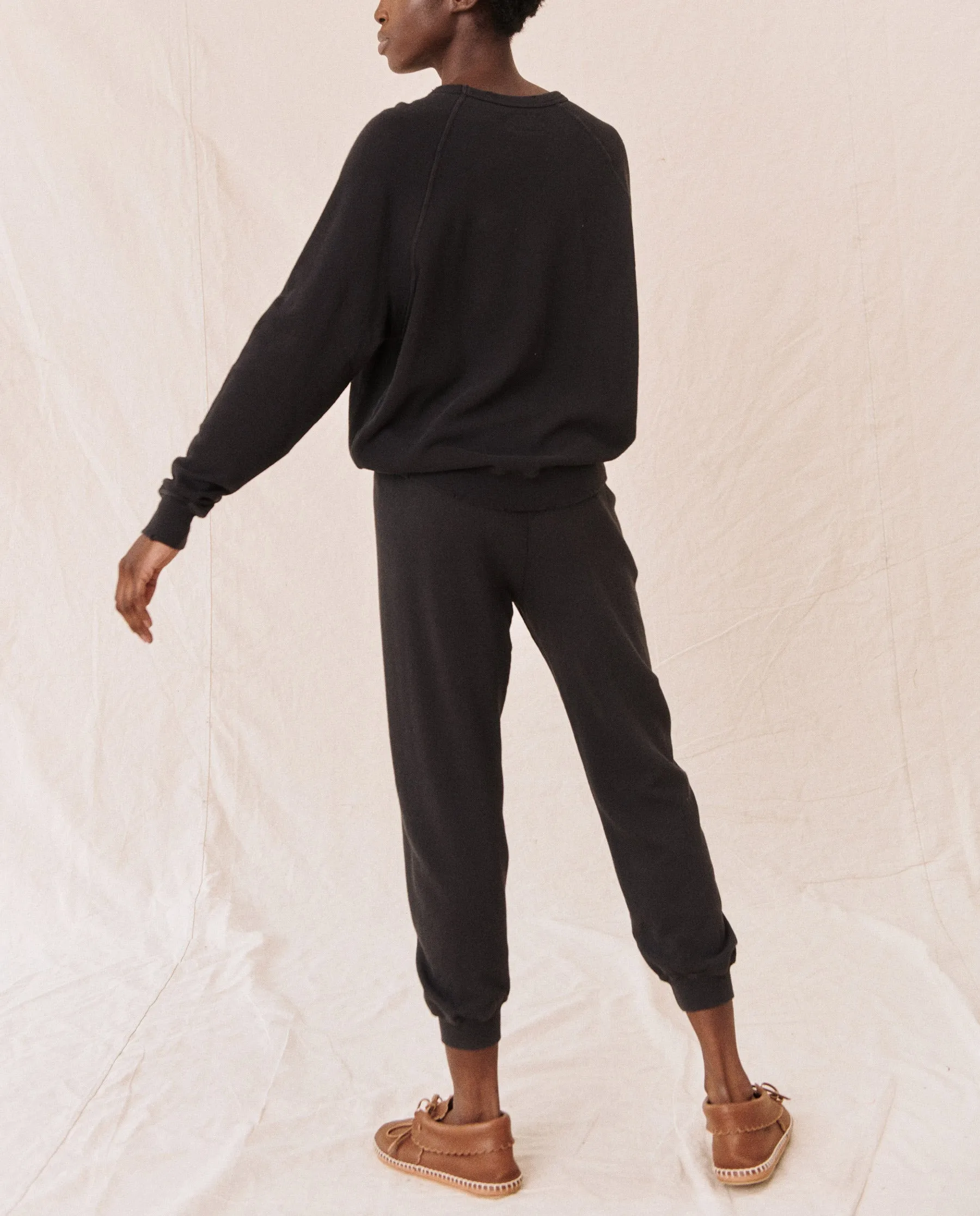 The Cropped Sweatpant. Solid -- Almost Black