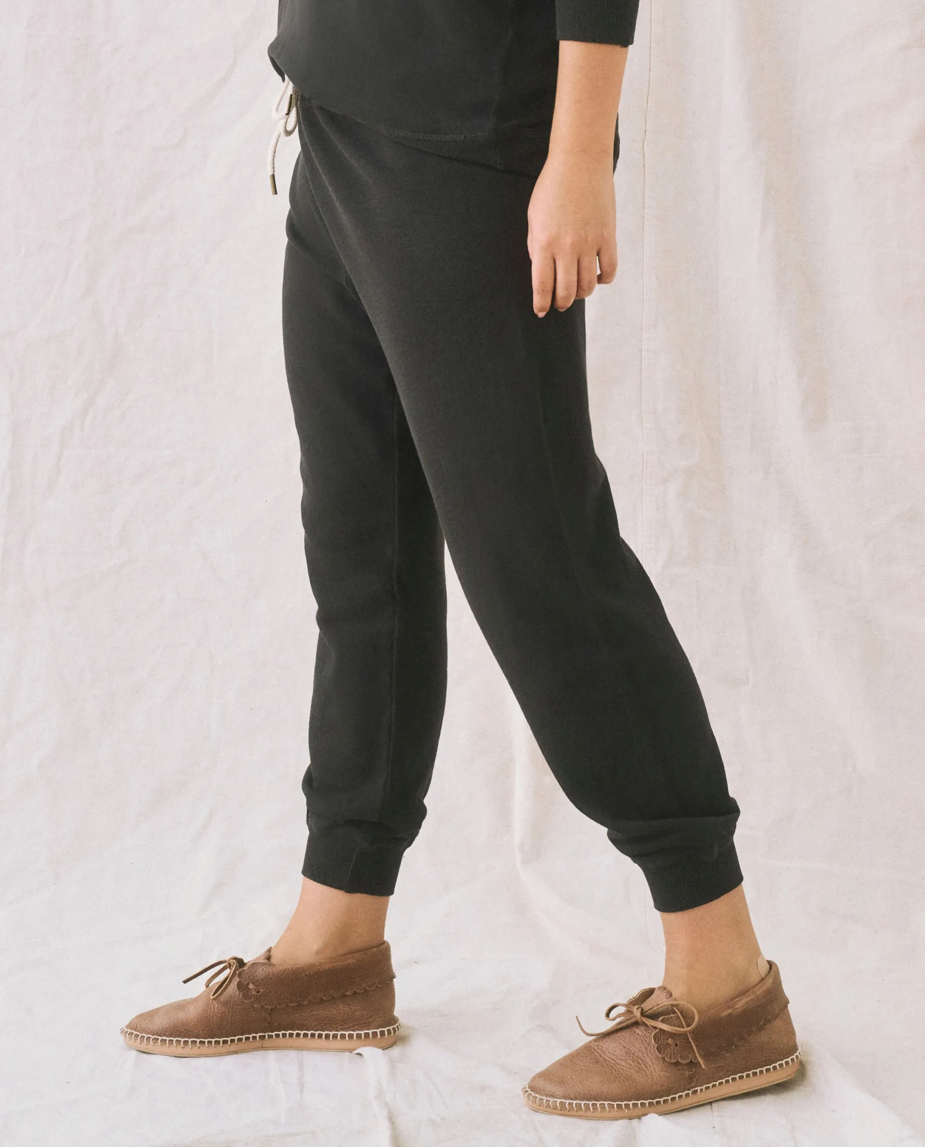 The Cropped Sweatpant. Solid -- Almost Black