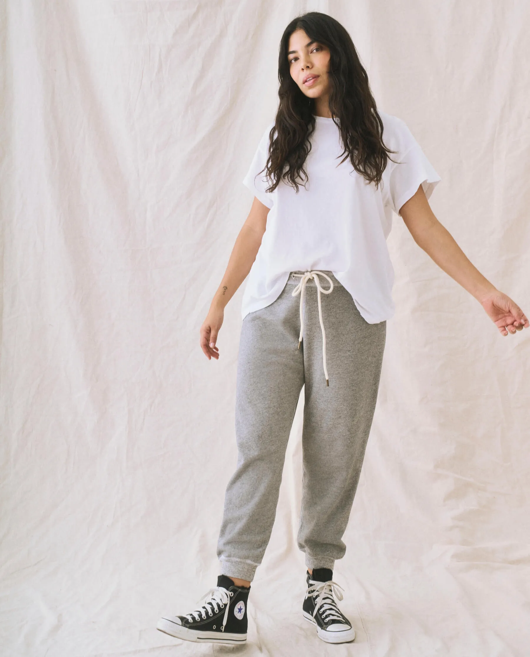 The Cropped Sweatpant. Solid -- Varsity Grey