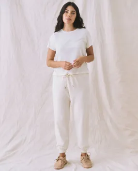 The Cropped Sweatpant. Solid -- Washed White