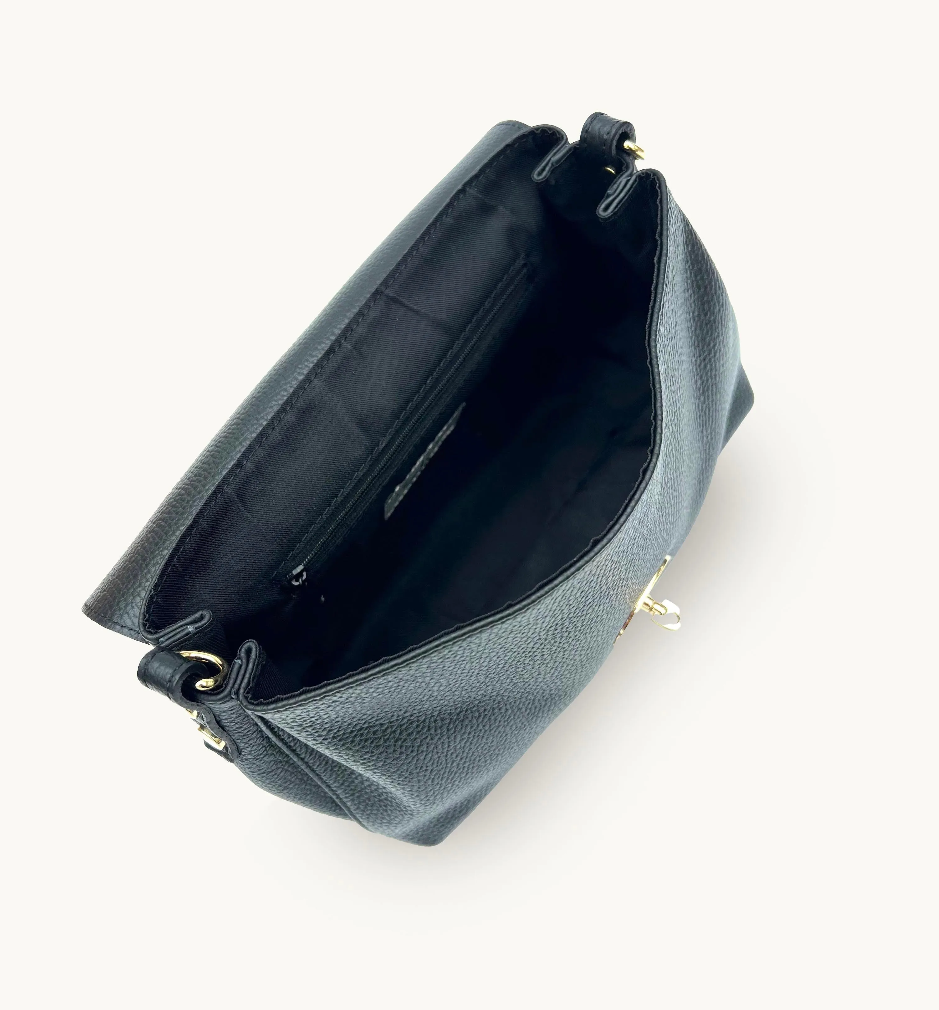 The Maddie Midi Black Leather Bag