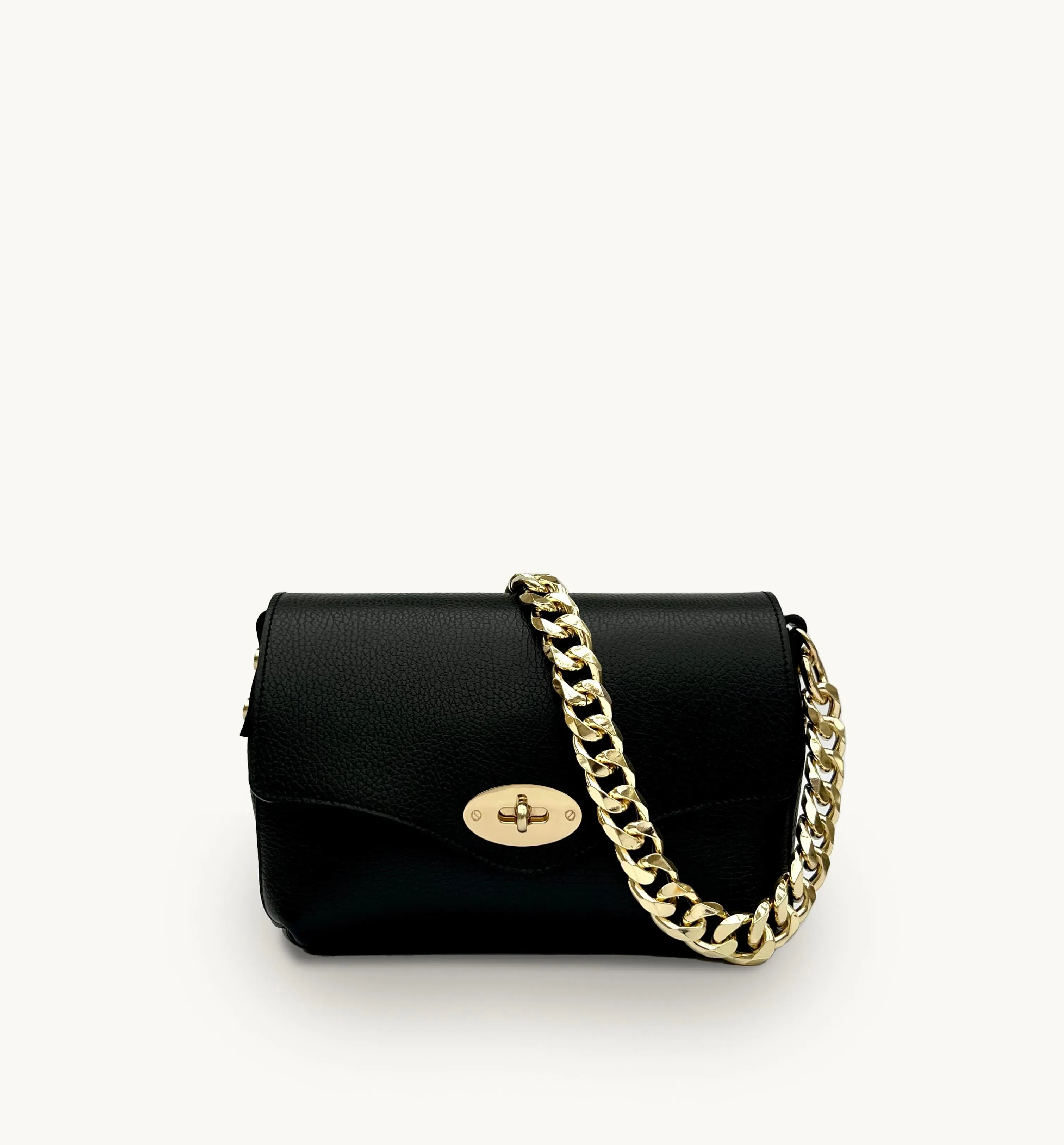 The Maddie Midi Black Leather Bag