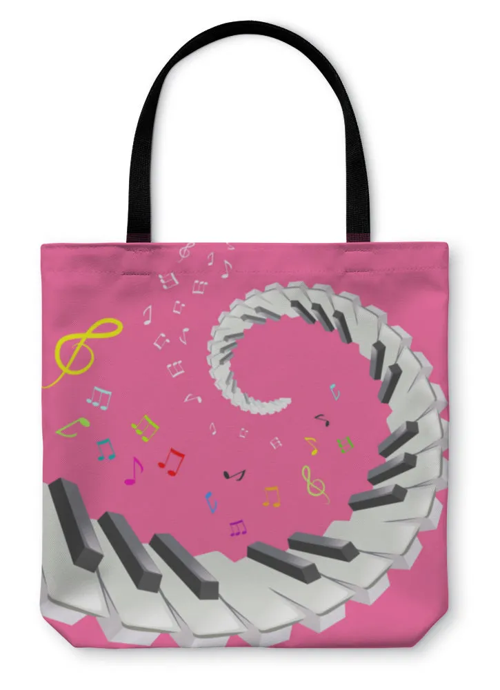 Tote Bag, Piano Keys And Notes