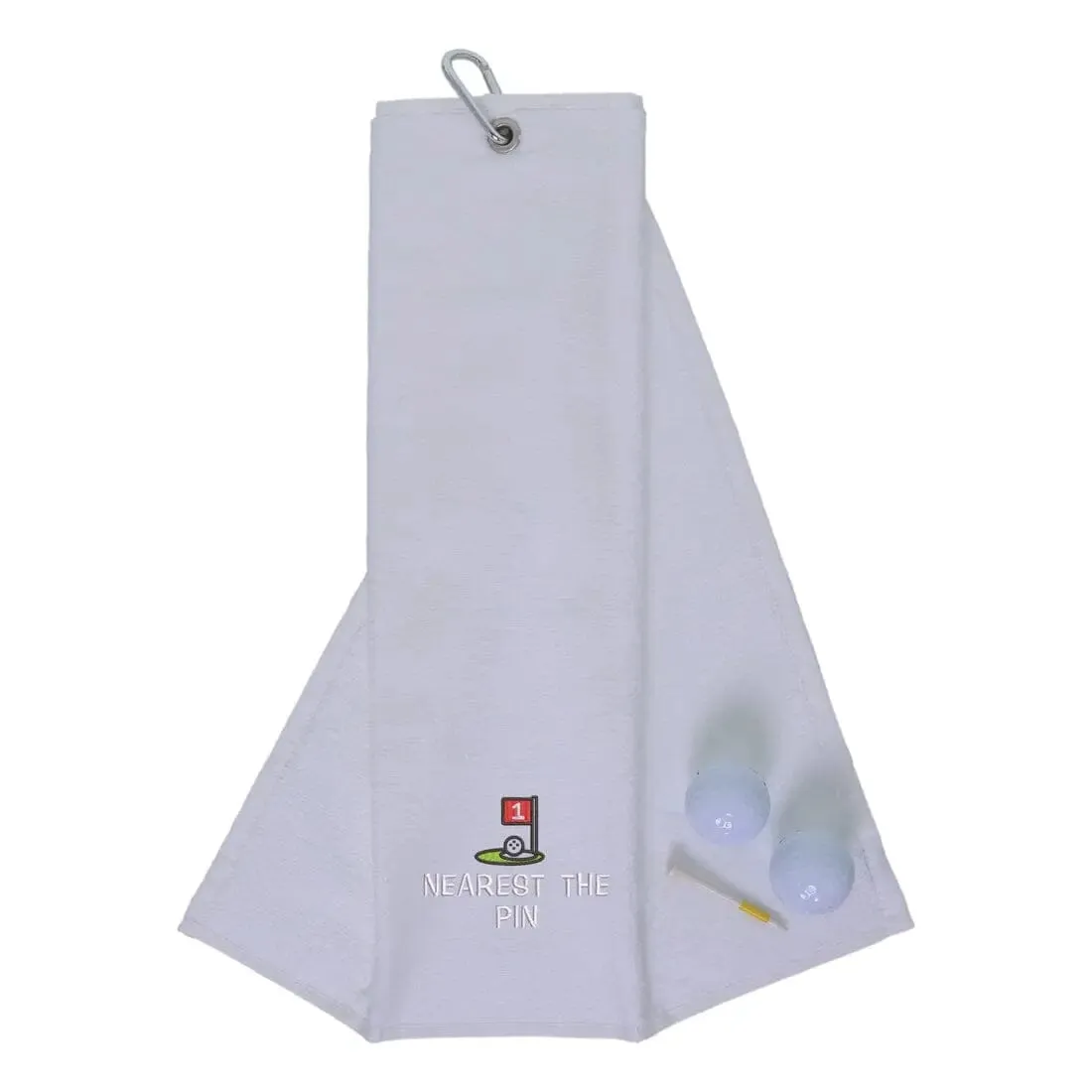 Tri-Fold Golf Towel Embroidered For Nearest The Pin Competition