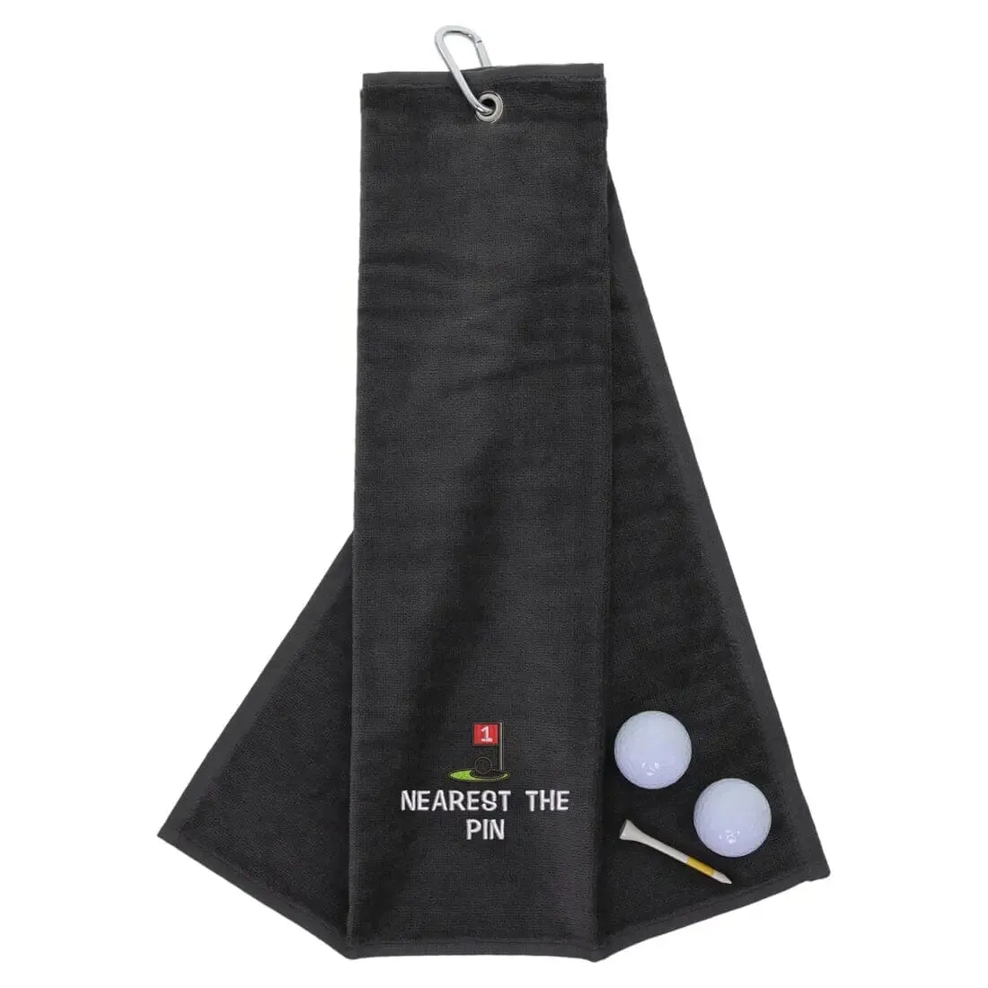 Tri-Fold Golf Towel Embroidered For Nearest The Pin Competition