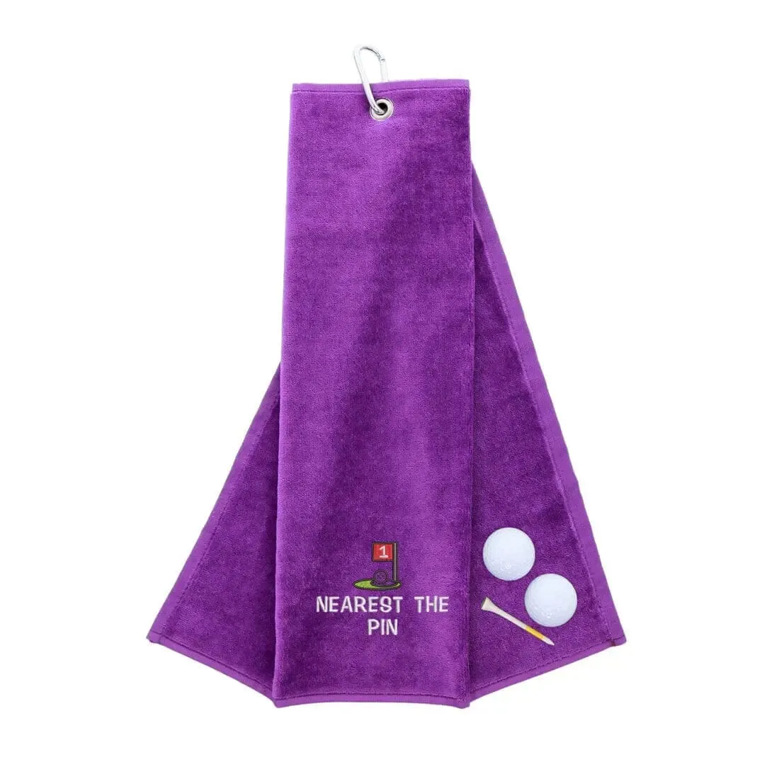 Tri-Fold Golf Towel Embroidered For Nearest The Pin Competition