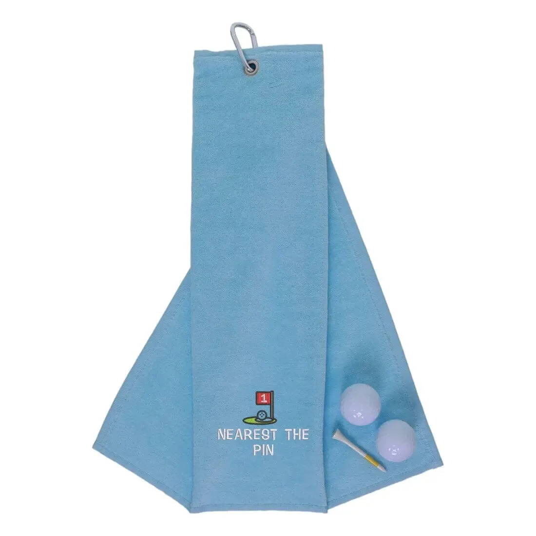 Tri-Fold Golf Towel Embroidered For Nearest The Pin Competition