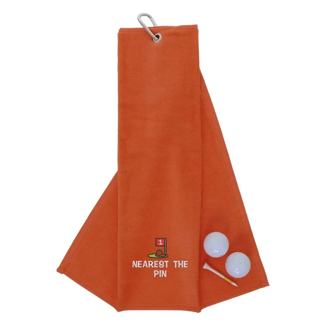 Tri-Fold Golf Towel Embroidered For Nearest The Pin Competition