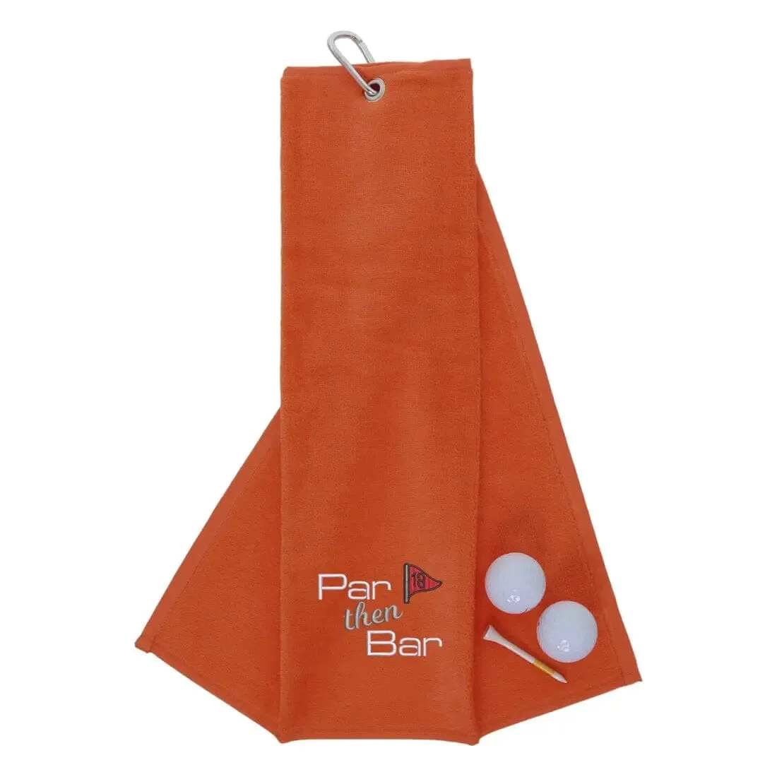 Tri-Fold Golf Towel Embroidered With Par Then Bar Logo