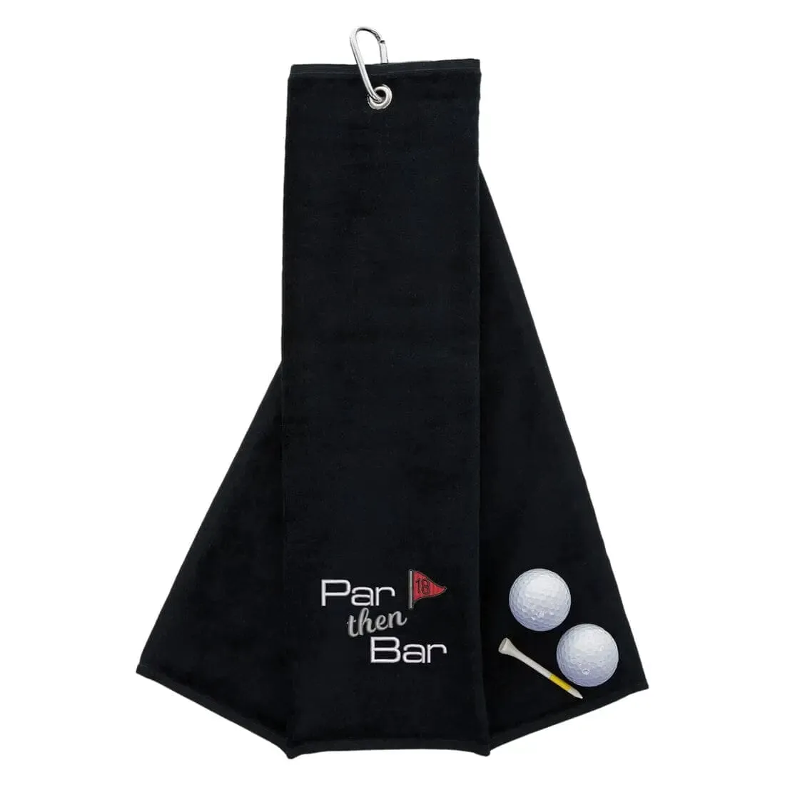 Tri-Fold Golf Towel Embroidered With Par Then Bar Logo