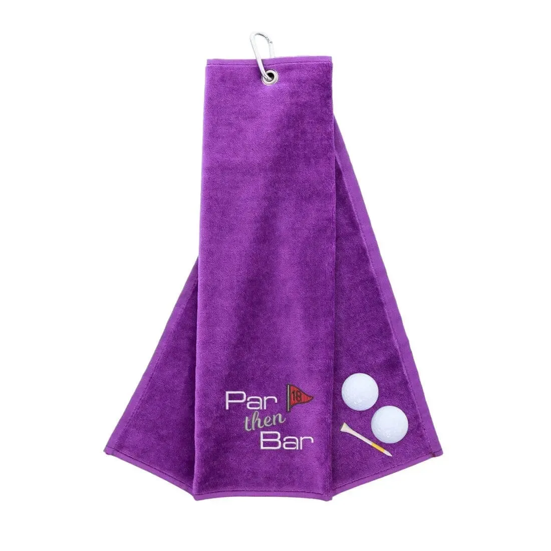 Tri-Fold Golf Towel Embroidered With Par Then Bar Logo