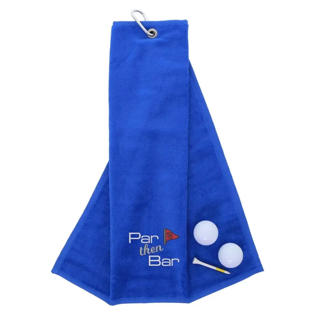 Tri-Fold Golf Towel Embroidered With Par Then Bar Logo