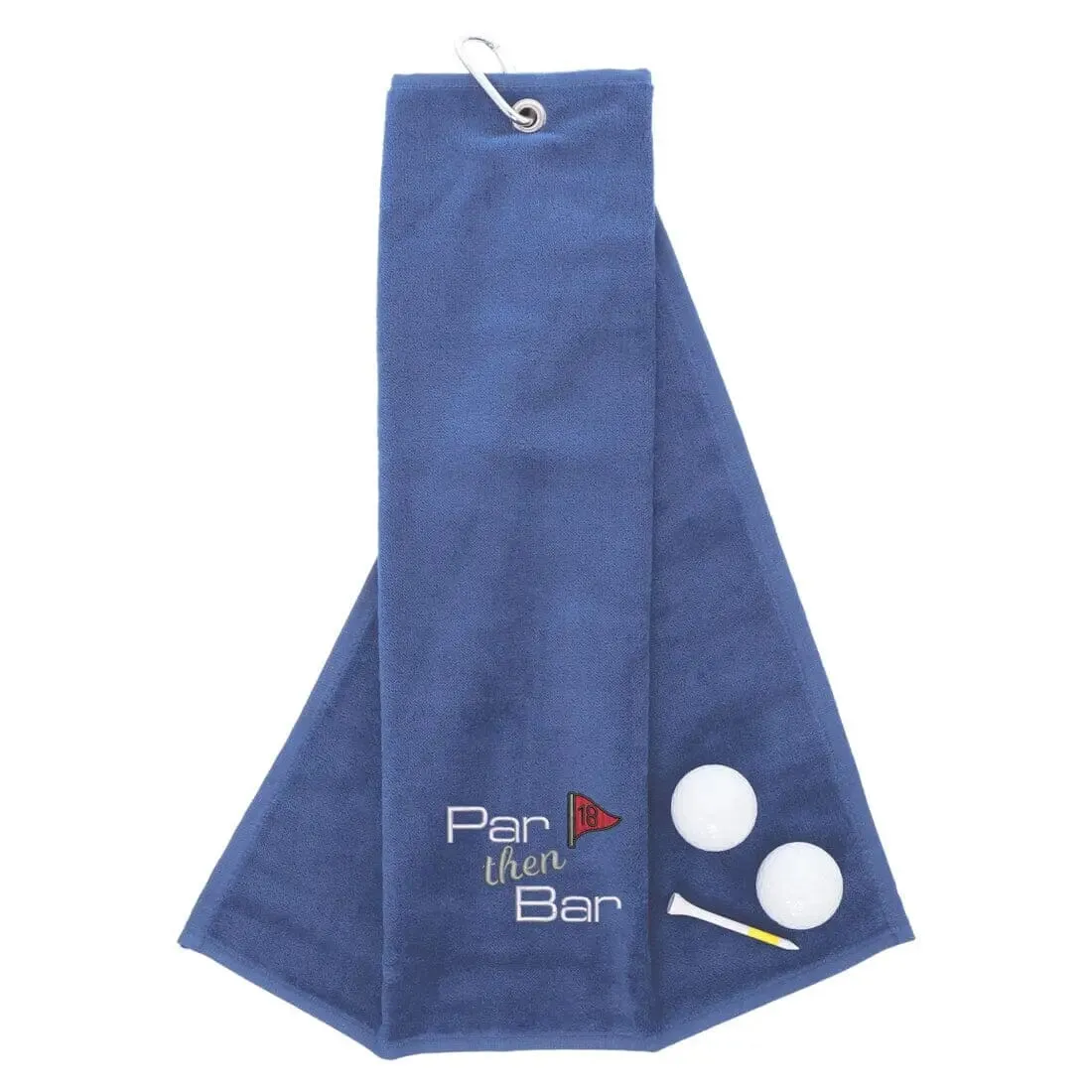 Tri-Fold Golf Towel Embroidered With Par Then Bar Logo