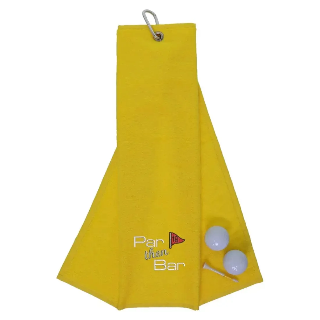 Tri-Fold Golf Towel Embroidered With Par Then Bar Logo