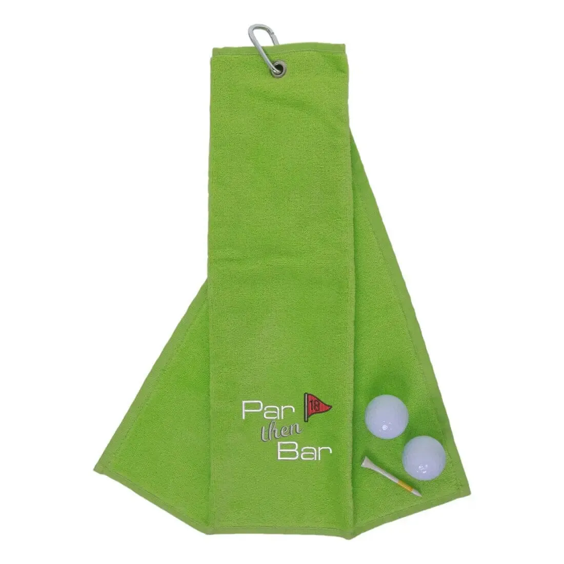 Tri-Fold Golf Towel Embroidered With Par Then Bar Logo