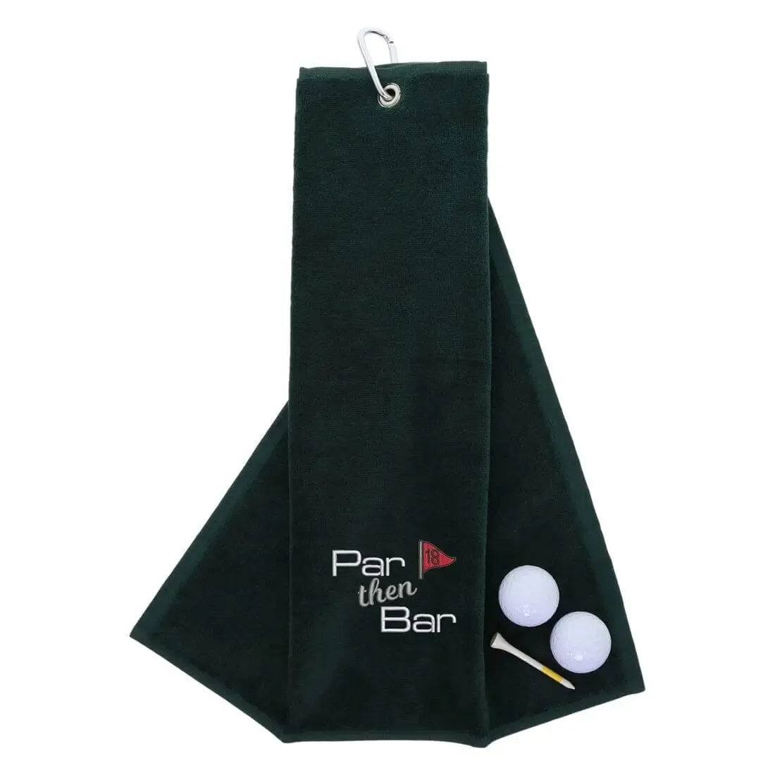 Tri-Fold Golf Towel Embroidered With Par Then Bar Logo