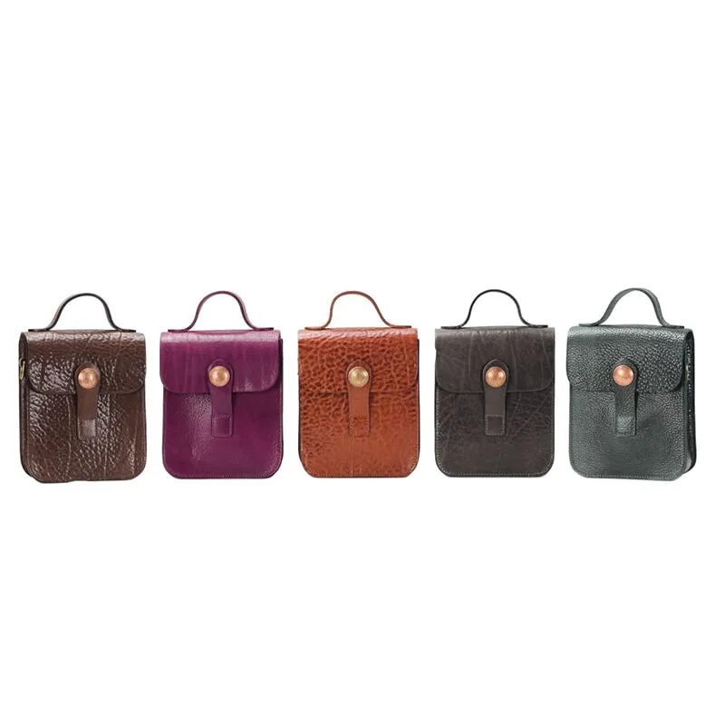 Vintage Design Vegetable Tanned Leather Women's Crossbody Bag