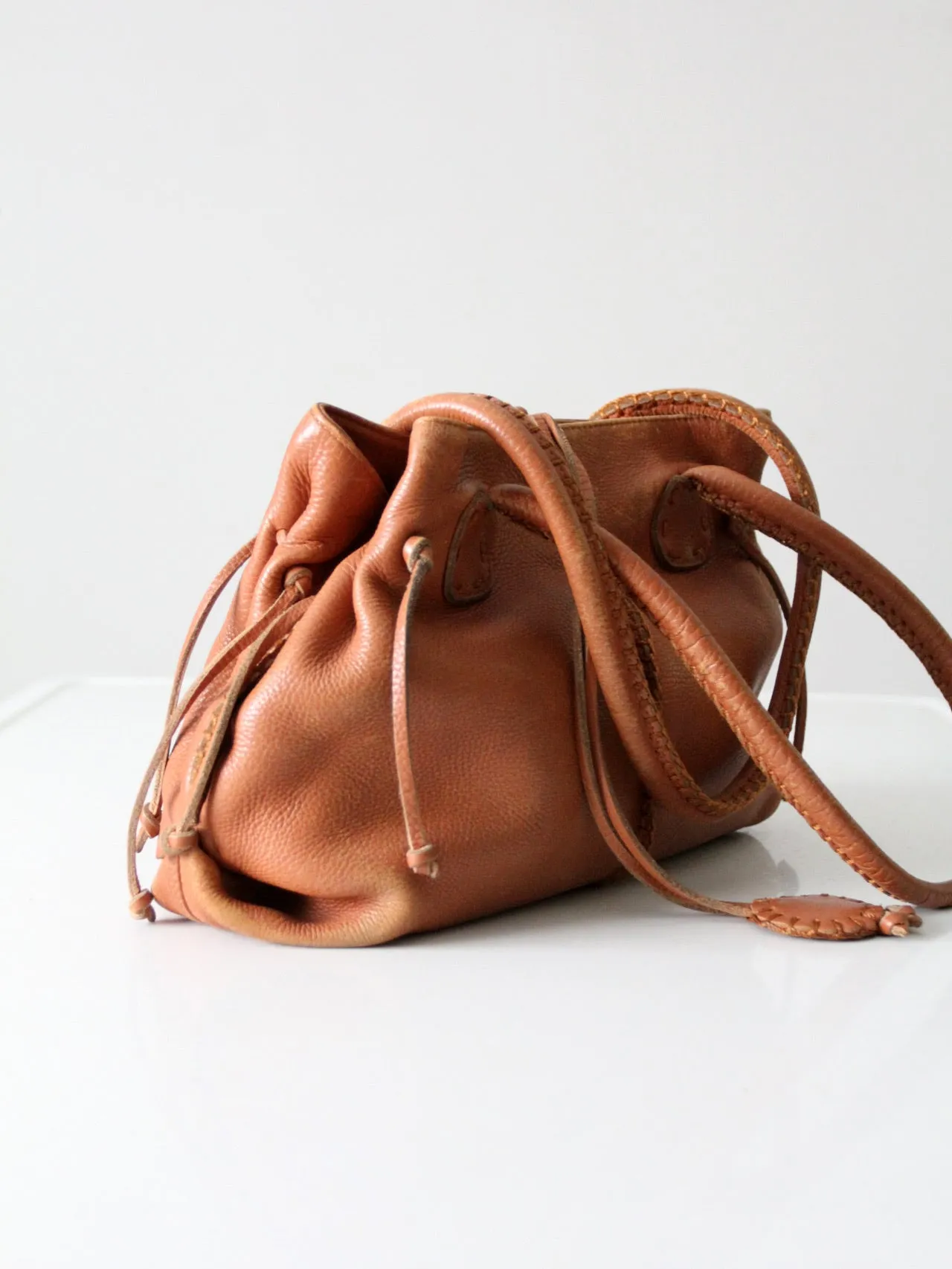 vintage leather handbag by Carlos Falchi