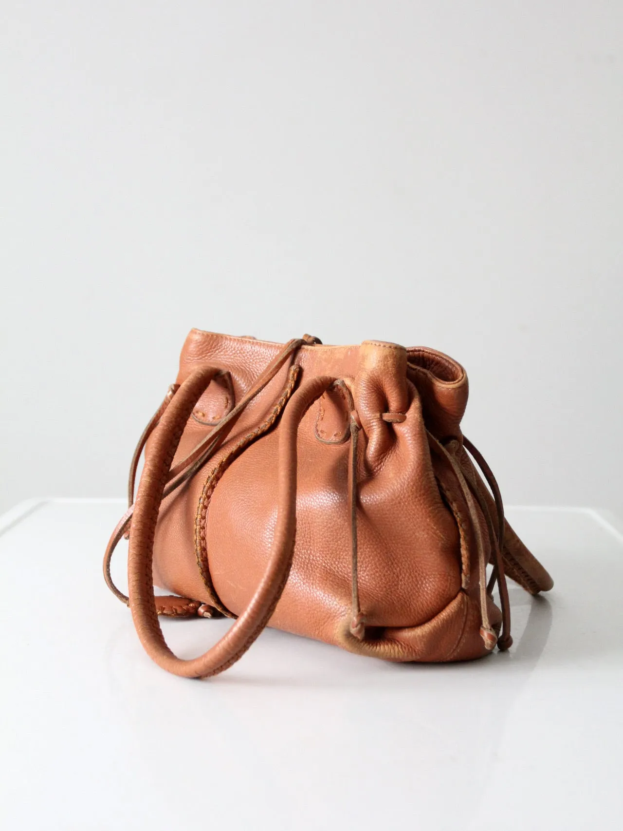 vintage leather handbag by Carlos Falchi