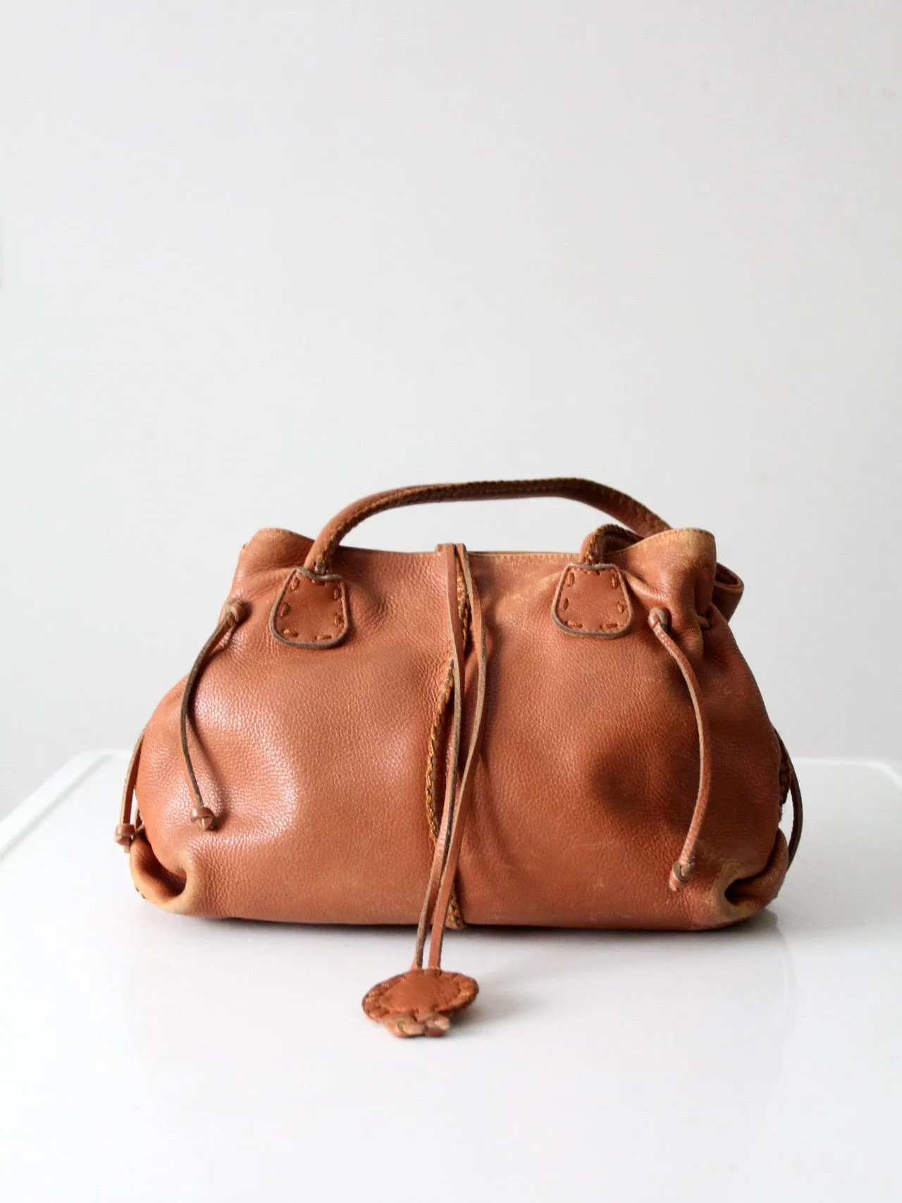 vintage leather handbag by Carlos Falchi