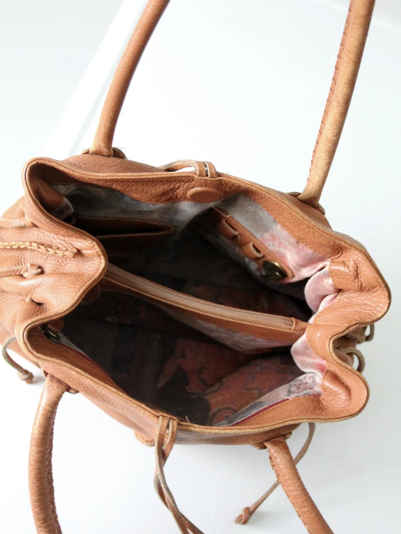 vintage leather handbag by Carlos Falchi