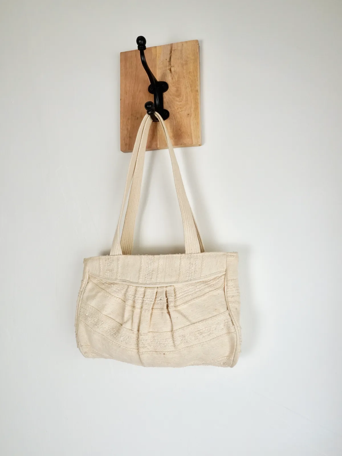 Vintage Natural Woven Textile Bag