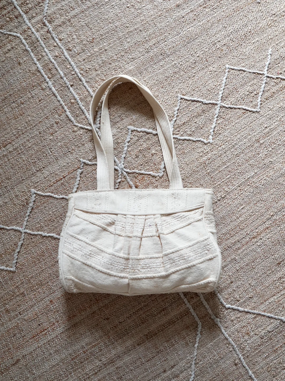 Vintage Natural Woven Textile Bag