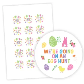 We're Going on an Egg Hunt Stickers - 5cm - Sheet of 15