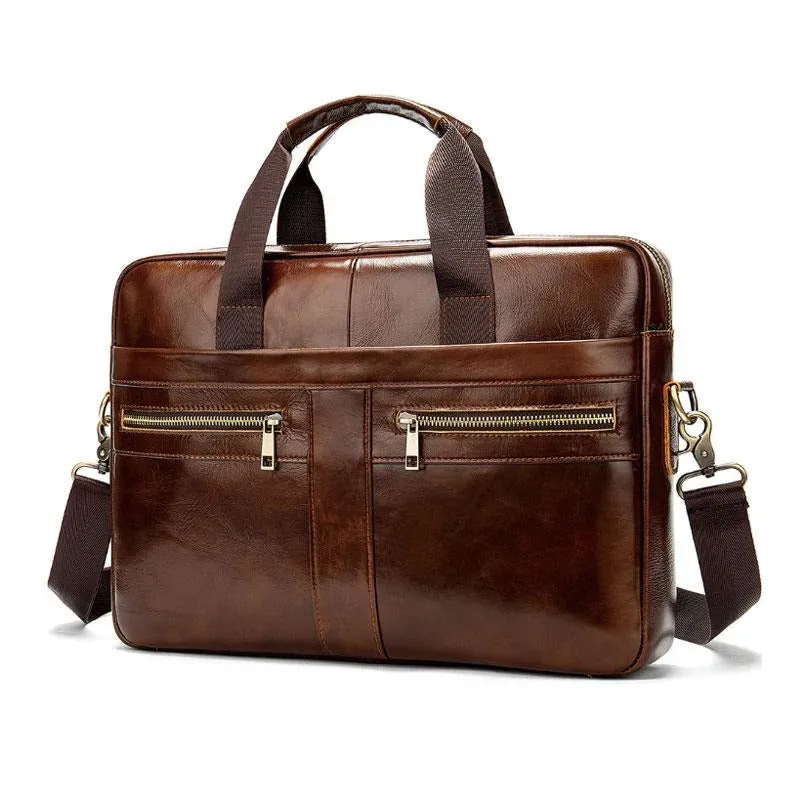 West Louis™ Men's Vintage Leather Briefcase