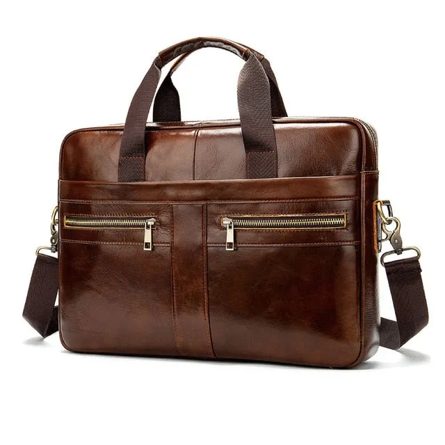 West Louis™ Men's Vintage Leather Briefcase