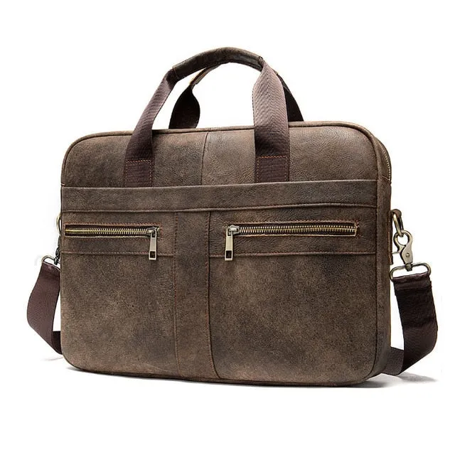 West Louis™ Men's Vintage Leather Briefcase